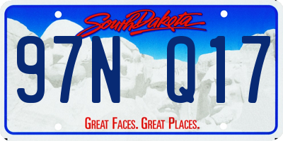 SD license plate 97NQ17