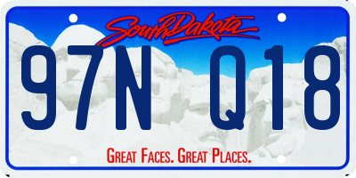 SD license plate 97NQ18