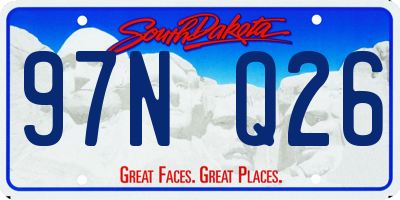 SD license plate 97NQ26