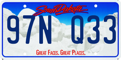 SD license plate 97NQ33