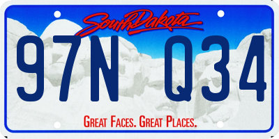 SD license plate 97NQ34