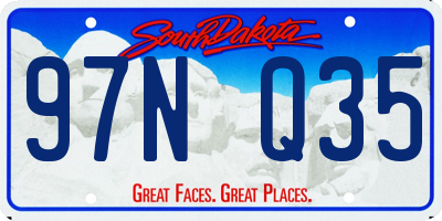 SD license plate 97NQ35