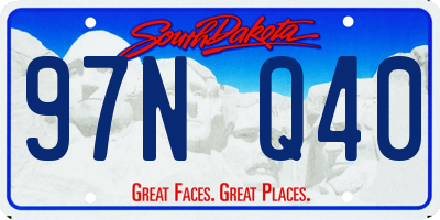 SD license plate 97NQ40