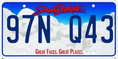 SD license plate 97NQ43