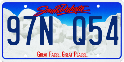 SD license plate 97NQ54