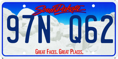SD license plate 97NQ62