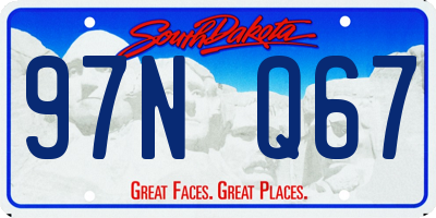 SD license plate 97NQ67
