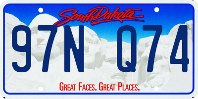 SD license plate 97NQ74