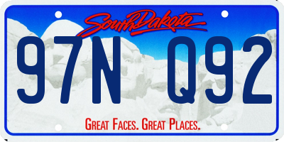 SD license plate 97NQ92