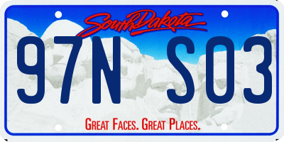 SD license plate 97NS03