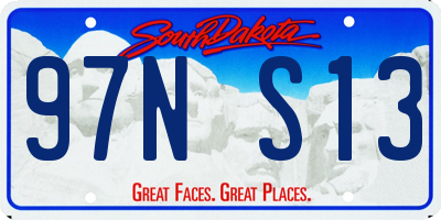 SD license plate 97NS13