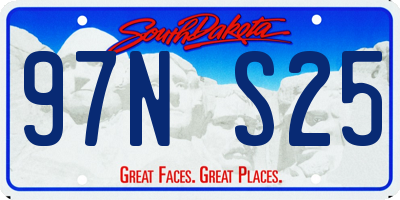 SD license plate 97NS25