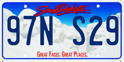 SD license plate 97NS29