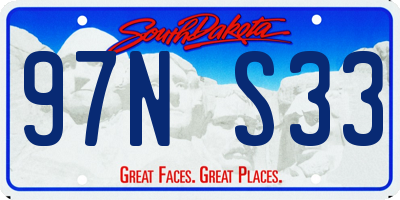 SD license plate 97NS33
