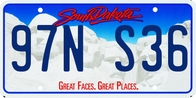 SD license plate 97NS36