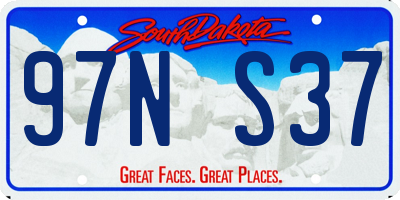 SD license plate 97NS37
