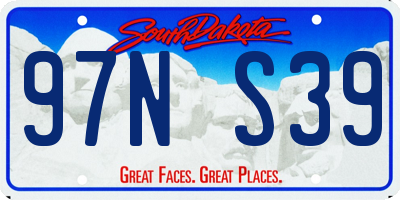 SD license plate 97NS39
