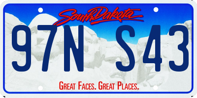 SD license plate 97NS43