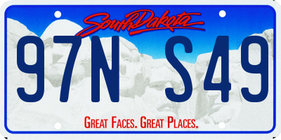 SD license plate 97NS49