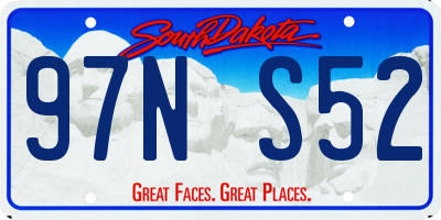 SD license plate 97NS52