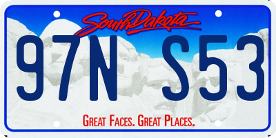 SD license plate 97NS53
