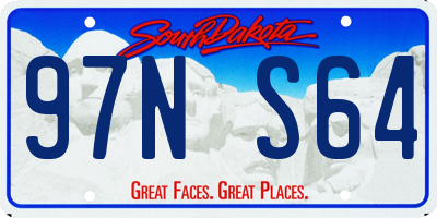 SD license plate 97NS64
