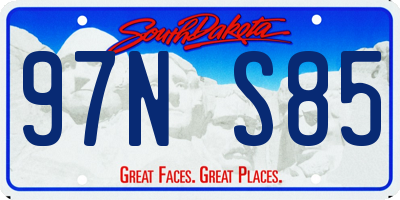 SD license plate 97NS85