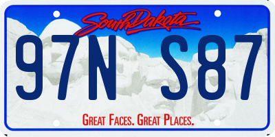 SD license plate 97NS87