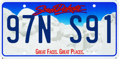 SD license plate 97NS91