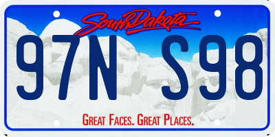SD license plate 97NS98