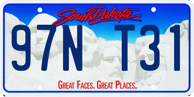 SD license plate 97NT31