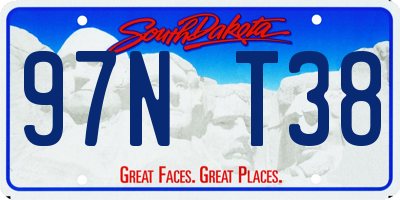 SD license plate 97NT38