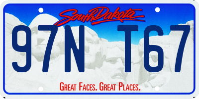 SD license plate 97NT67