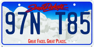 SD license plate 97NT85