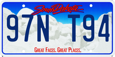 SD license plate 97NT94