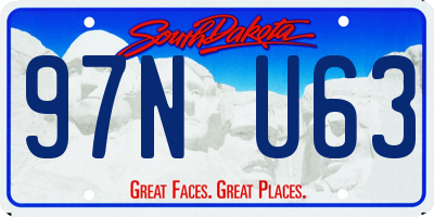SD license plate 97NU63
