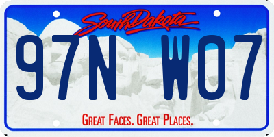 SD license plate 97NW07