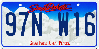 SD license plate 97NW16