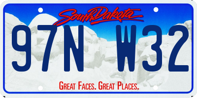 SD license plate 97NW32