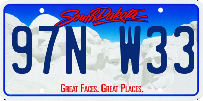 SD license plate 97NW33