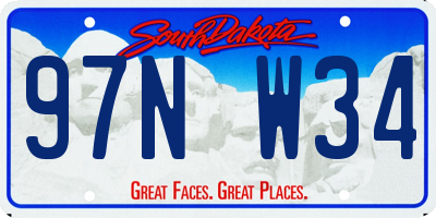 SD license plate 97NW34