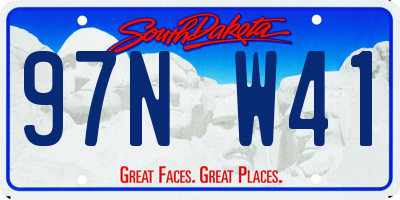 SD license plate 97NW41