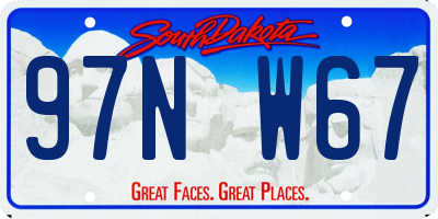 SD license plate 97NW67