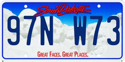 SD license plate 97NW73