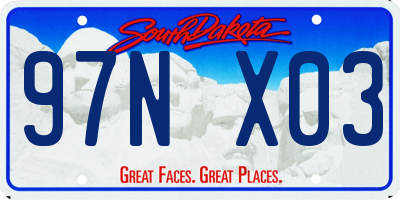SD license plate 97NX03