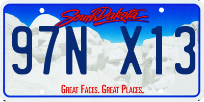 SD license plate 97NX13