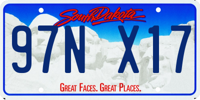 SD license plate 97NX17