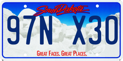 SD license plate 97NX30