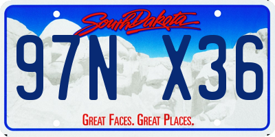 SD license plate 97NX36