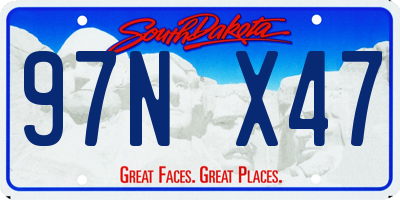 SD license plate 97NX47